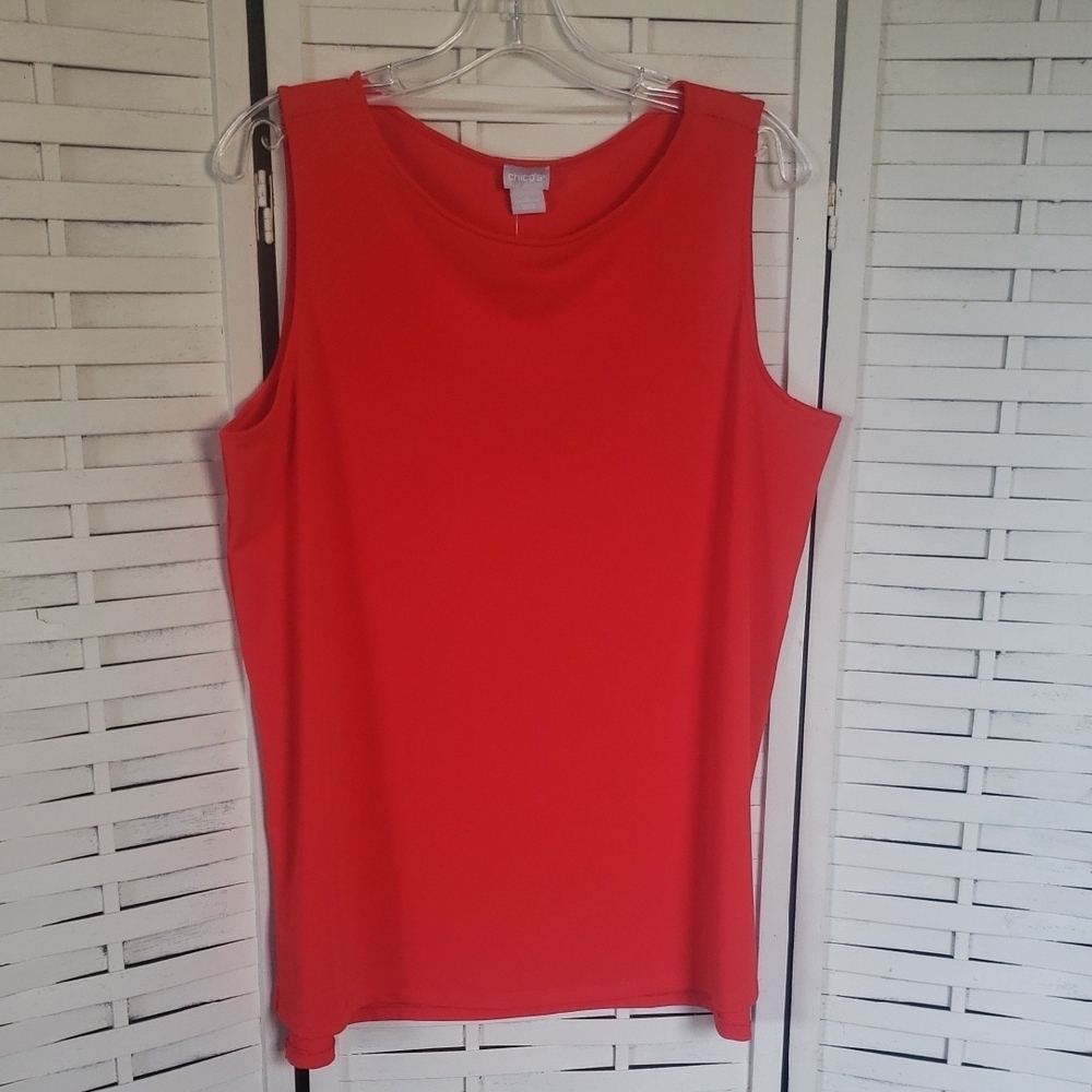 Chico's Bright Orange Sleeveless Women's Top New 12/14